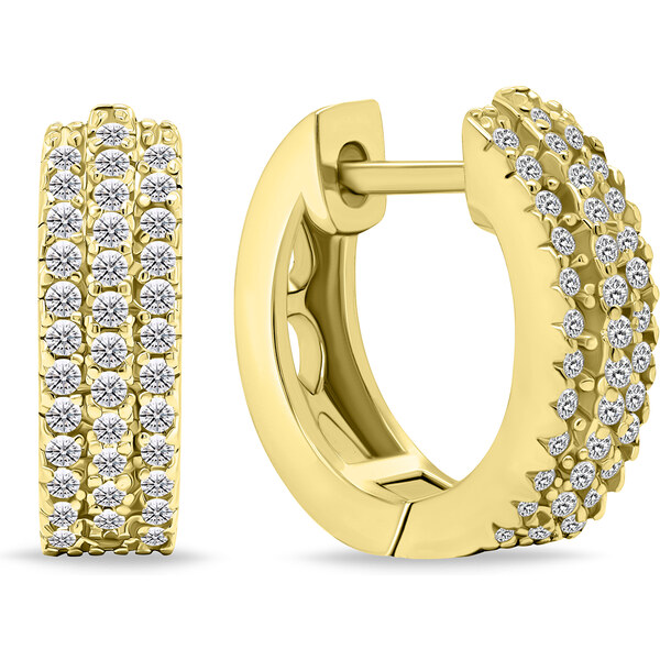 Brilio Silver Trblietavé pozlátené kruhy so zirkónmi EA688Y 66588451