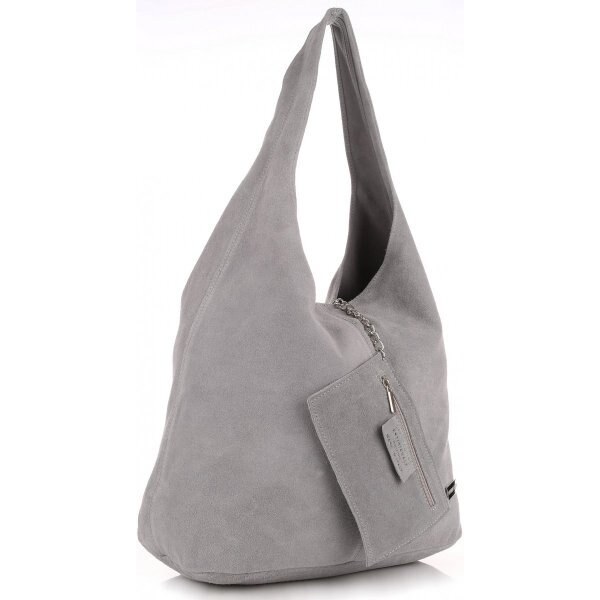 Kožené kabelka shopper bag Vittoria Gotti svetlo šedá V8802 64502422