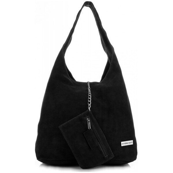 Kožené kabelka shopper bag Vittoria Gotti čierna V8802 64502425