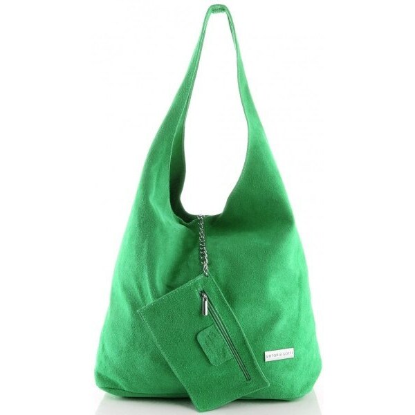 Kožené kabelka shopper bag Vittoria Gotti dračia zelená V8802 64514988