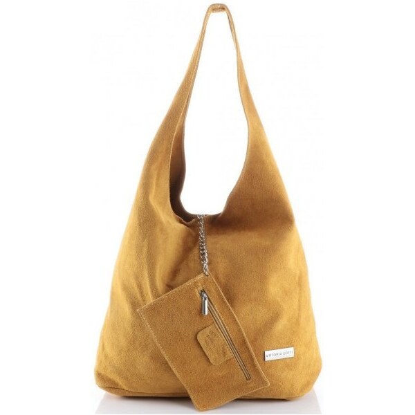 Kožené kabelka shopper bag Vittoria Gotti horčicová V8802 64502433