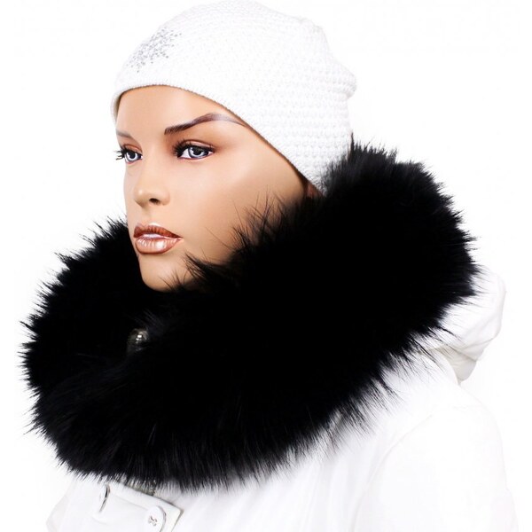 Sikora Kožušinový lem na kapucňu - golier medvedíkovec čierny M 58/6 36314358