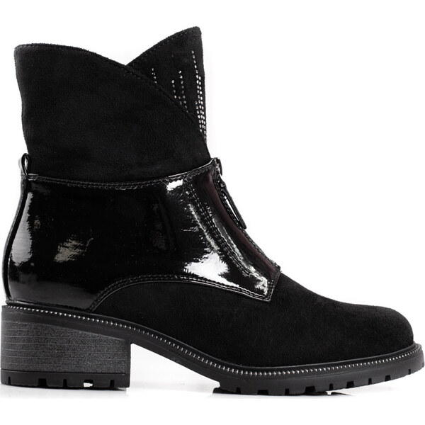 SHELOVET Dámske čierne nízke čižmy s kryštálikmi HF279B 66148652