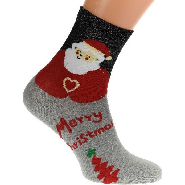 AURA.VIA Sivé trblietavé ponožky SANTA 50892186