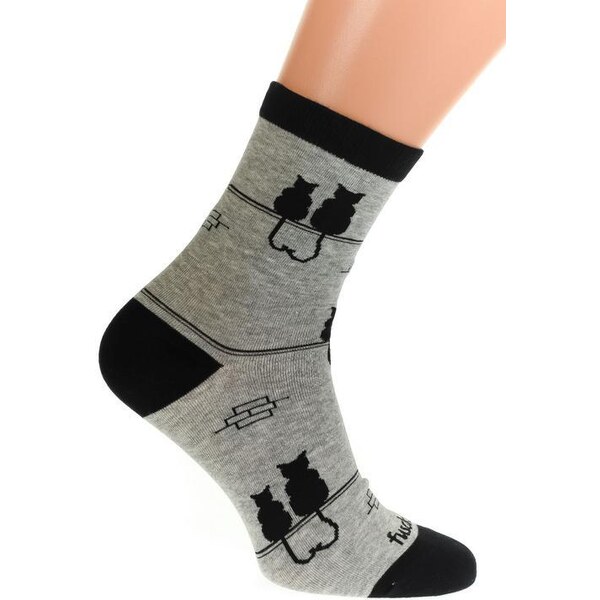 AURA.VIA Sivo-čierne ponožky FUSA 36333705