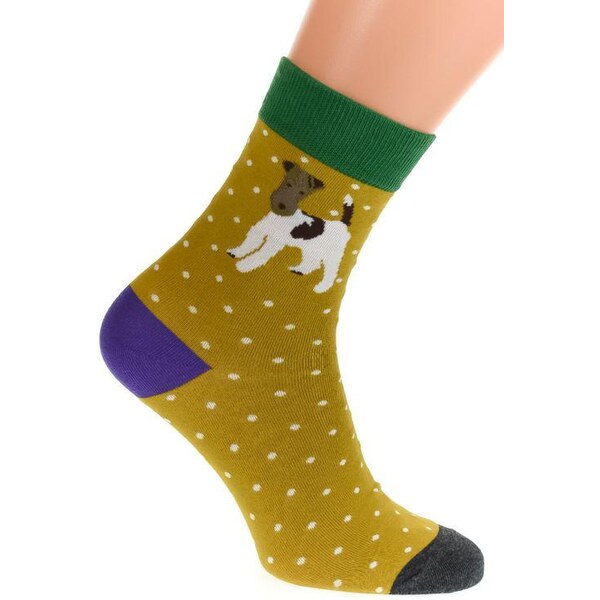 AURA.VIA Horčicové ponožky DOGGY 36333712