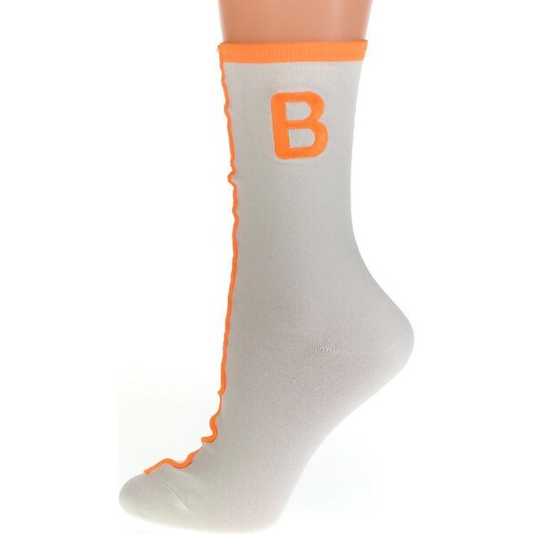 AURA.VIA Bielo-oranžové ponožky AKIN 36333771