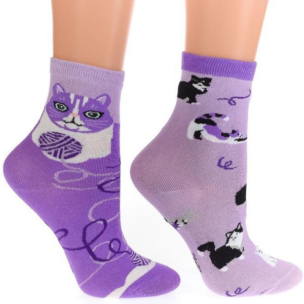 AURA.VIA Fialové ponožky DUO 36333809