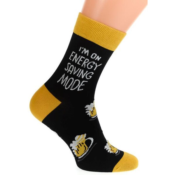 AURA.VIA Pánske čierno-žlté ponožky NICO 36333871