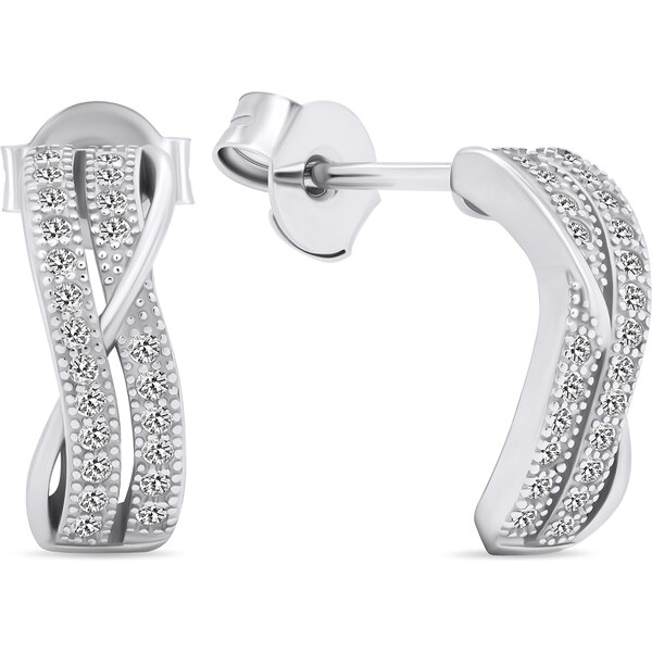 Brilio Silver Krásne strieborné náušnice so zirkónmi EA589W 66587094