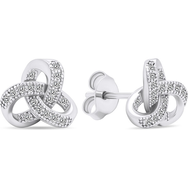 Brilio Silver Nadčasové strieborné náušnice kôstky so zirkónmi EA576W 66579144