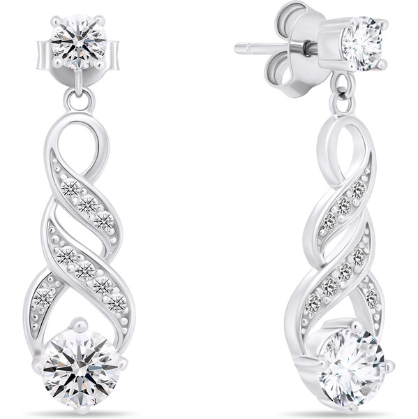 Brilio Silver Nadčasové strieborné náušnice s čírymi zirkónmi EA571W 66594979