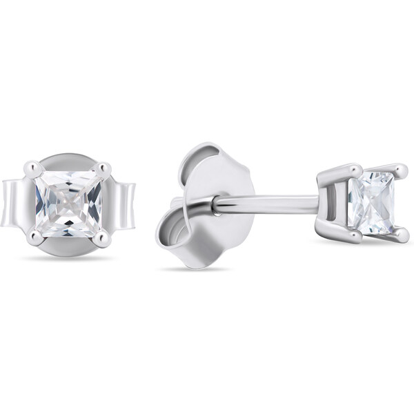 Brilio Silver Strieborné náušnice kôstky s čírymi zirkónmi EA592W 66590100