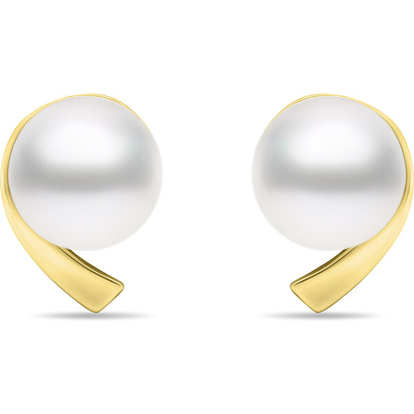 Brilio Silver Minimalistické pozlátené náušnice s pravými perlami 66581297