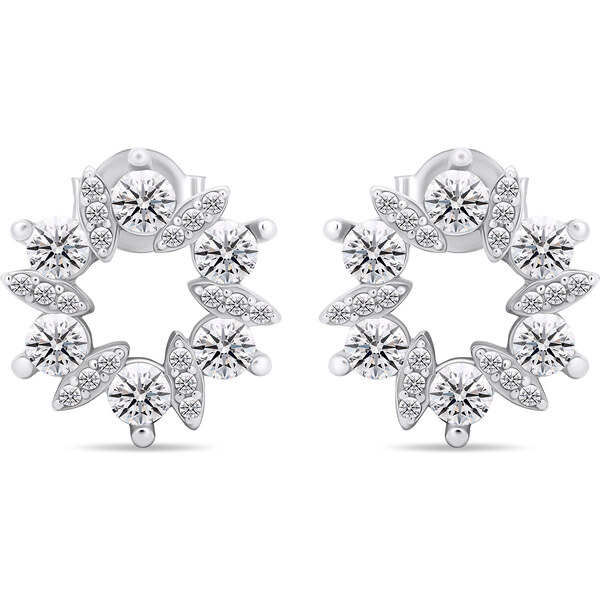 Brilio Silver Pôvabné strieborné náušnice s čírymi zirkónmi EA593W 66614605