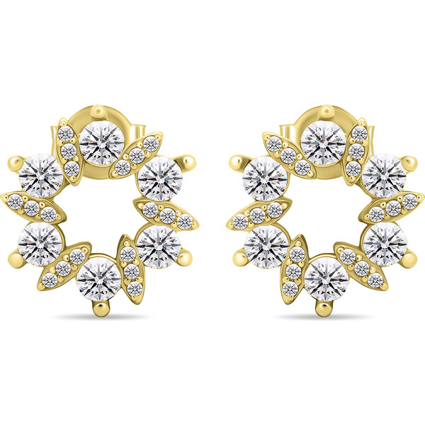 Brilio Silver Pôvabné pozlátené náušnice s čírymi zirkónmi EA593Y 66614623