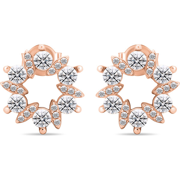 Brilio Silver Pôvabné bronzové náušnice s čírymi zirkónmi EA593R 66614641