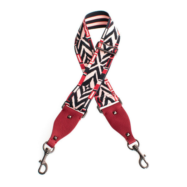 DIANA&CO Popruh na tašku - vzorovaný s koženkou červený 36343322