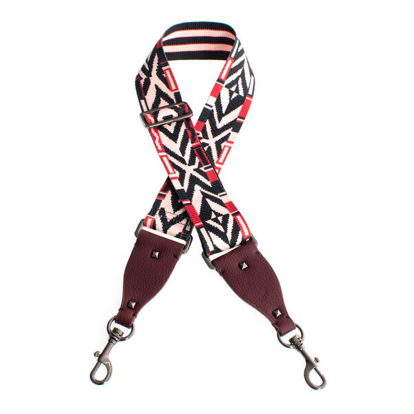 DIANA&CO Popruh na tašku - vzorovaný s koženkou kávový 36343324