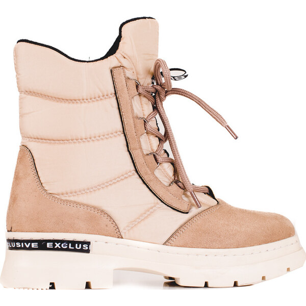 SHELOVET Šnurovacie béžové snehule 22-62062BE 66148650