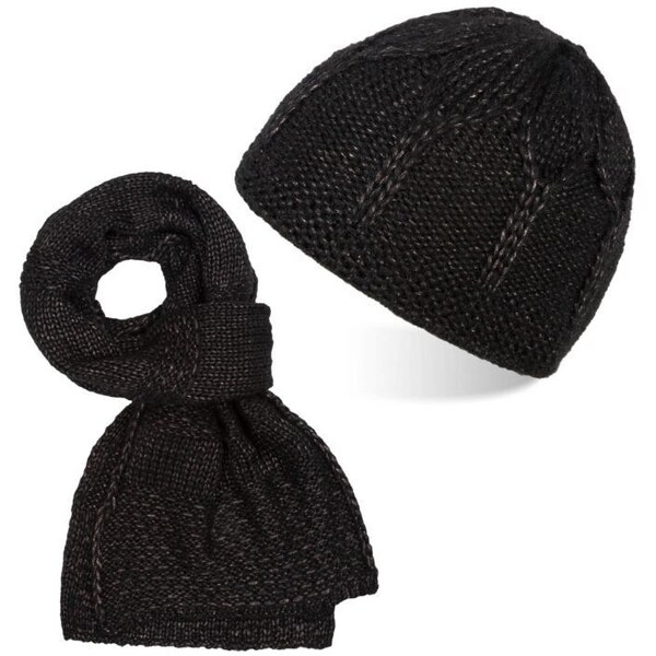 Paolo Peruzzi Dámska súprava čiapka + šál ZZ-09-BL | čierna ZZ-09-BL 36365367