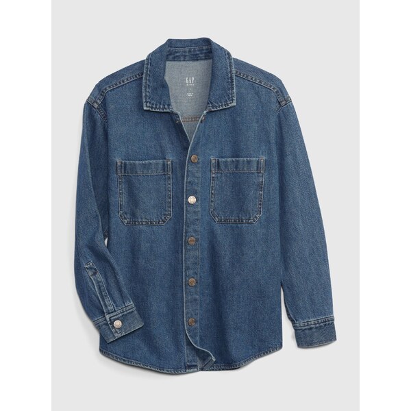 GAP Chlapčenská džínsová košilová oversize bunda 453353-00 66268347