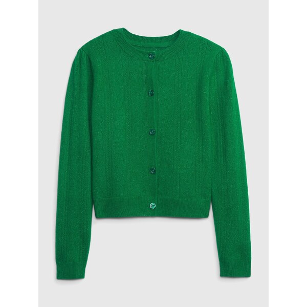 Zelený dievčenský pruhovaný kardigán GAP 50538887