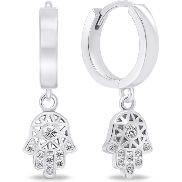 Brilio Silver Fashion strieborné kruhy Hamsa EA643W 66614596