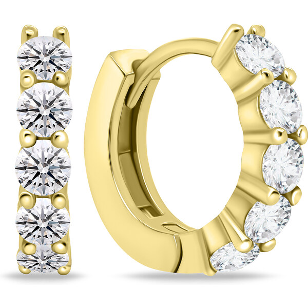 Brilio Silver Štýlové pozlátené kruhy s čírymi zirkónmi EA669Y 66615793