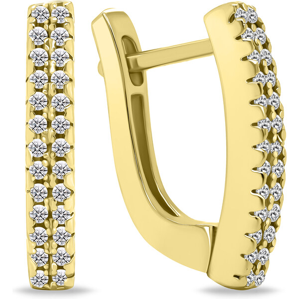 Brilio Silver Elegantné pozlátené náušnice so zirkónmi EA660Y 66578083