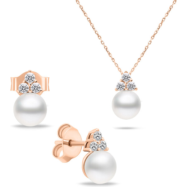 Brilio Silver Pozlátená sada šperkov s pravými perlami SET228R 66597107