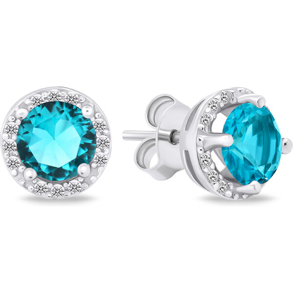 Brilio Silver Blyštivé strieborné náušnice so zirkónmi EA601WLB 66591042