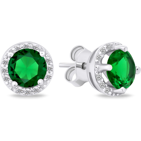 Brilio Silver Blyštivé strieborné náušnice so zirkónmi EA601WG 66592297