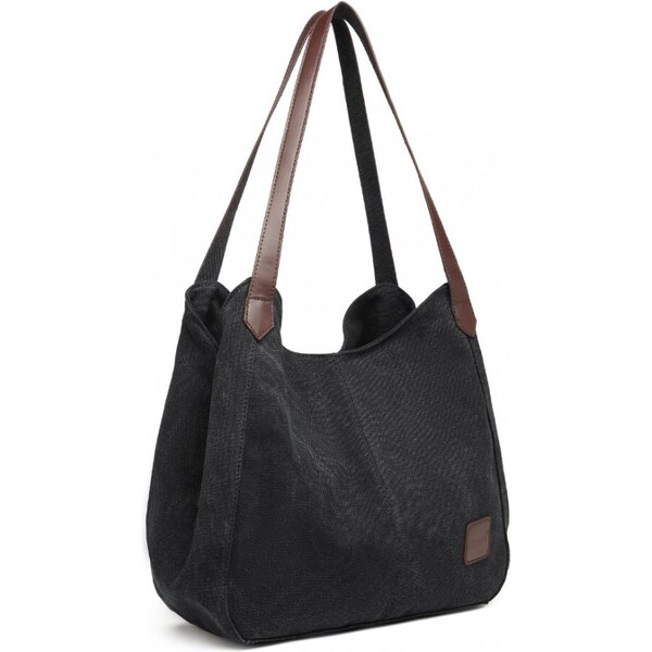 Dámska taška na rameno canvas Kono Saviora EB2040L čierna 65234777
