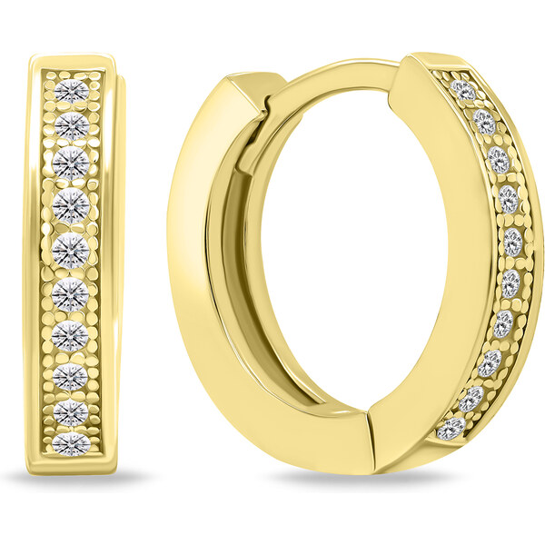 Brilio Silver Pozlátené kruhové náušnice so zirkónmi EA668Y 66593559