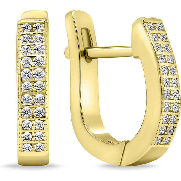 Brilio Silver Nadčasové pozlátené náušnice so zirkónmi EA657Y 66582655