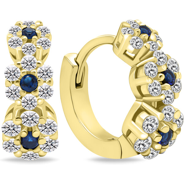 Brilio Silver Nežné pozlátené kruhy so zirkónmi EA663Y 66580911