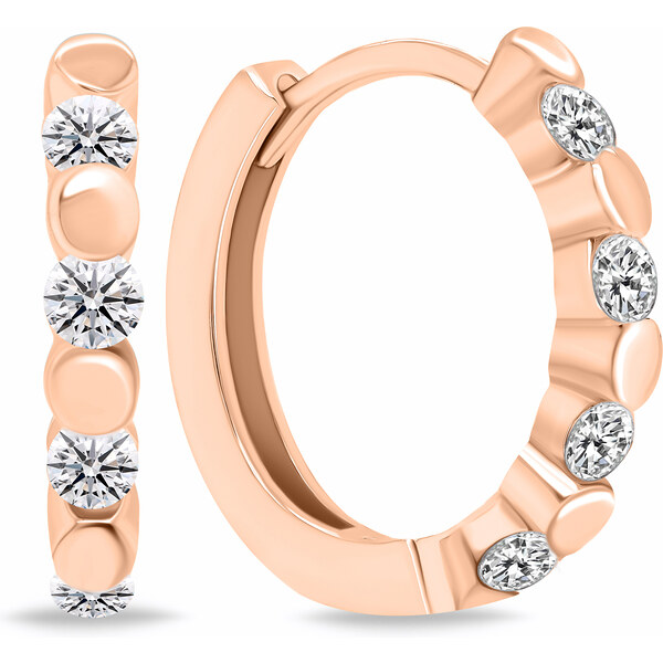 Brilio Silver Štýlové bronzové kruhy s čírymi zirkónmi EA676R 66585233