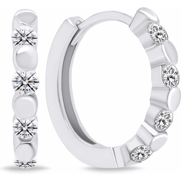 Brilio Silver Štýlové strieborné kruhy s čírymi zirkónmi EA676W 66584767