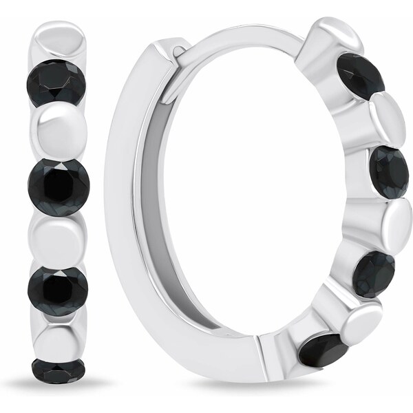 Brilio Silver Štýlové strieborné kruhy s čiernymi zirkónmi EA676WBC 66631237