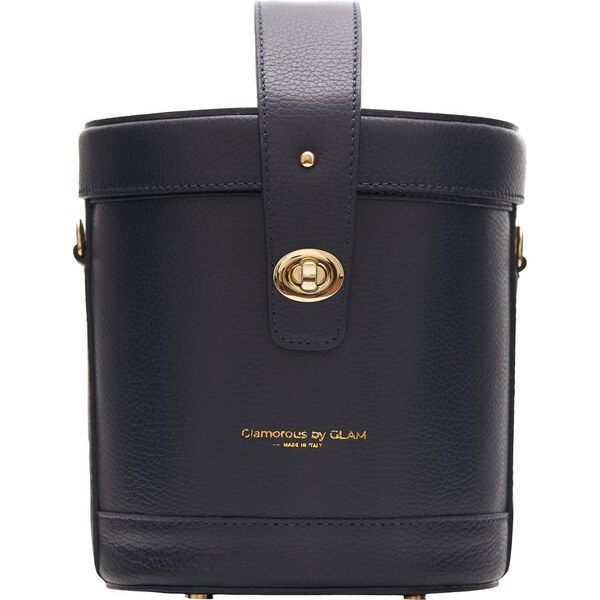 Glamorous by GLAM Dámska kožená kabelka do ruky - tmavo modrá 36414518
