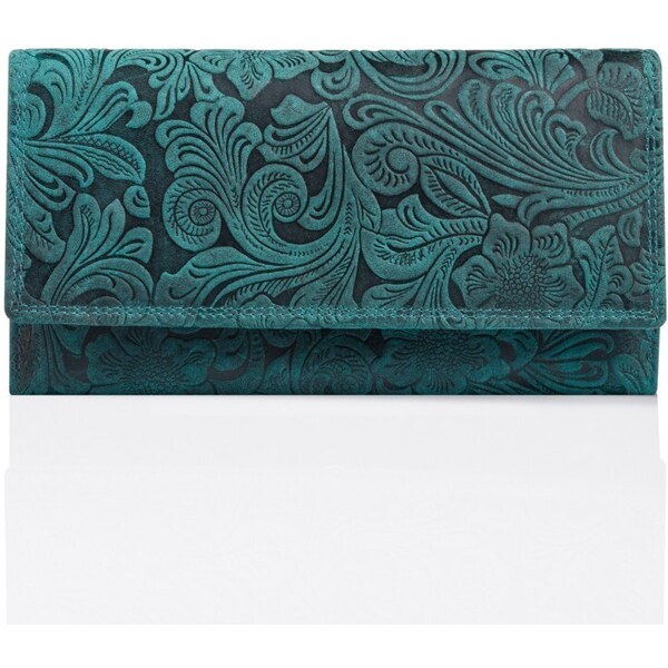 PAOLO PERUZZI Dámska kožená peňaženka VINTAGE | zelená T-25-GR 36416879