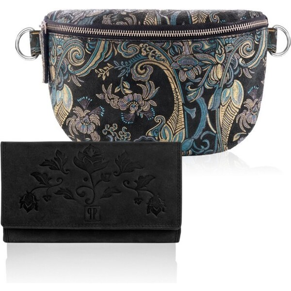 Paolo Peruzzi Dámsky set ľadvinka + peňaženka ZUP-60 | čierna ZUP-60 36416887
