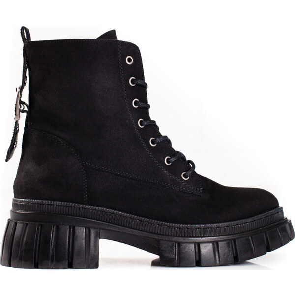 BASIC Čierne dámske semišové workery WHZ21-1002B 36420396