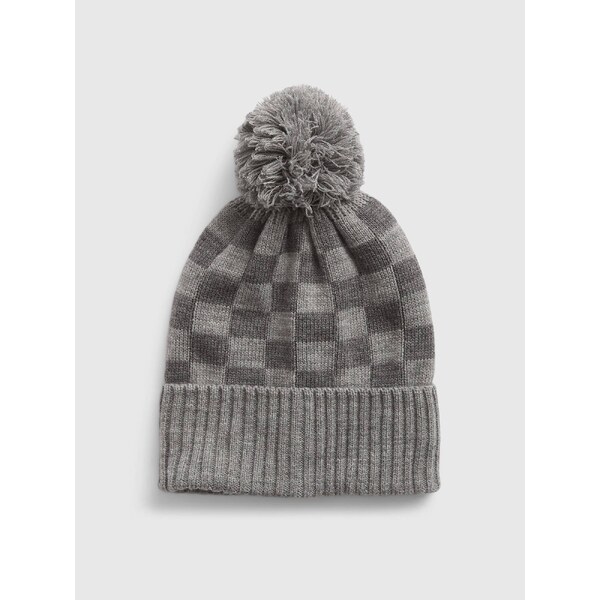 Šedá chlapčenská kockovaná čiapka s brmbolcom GAP 50538893