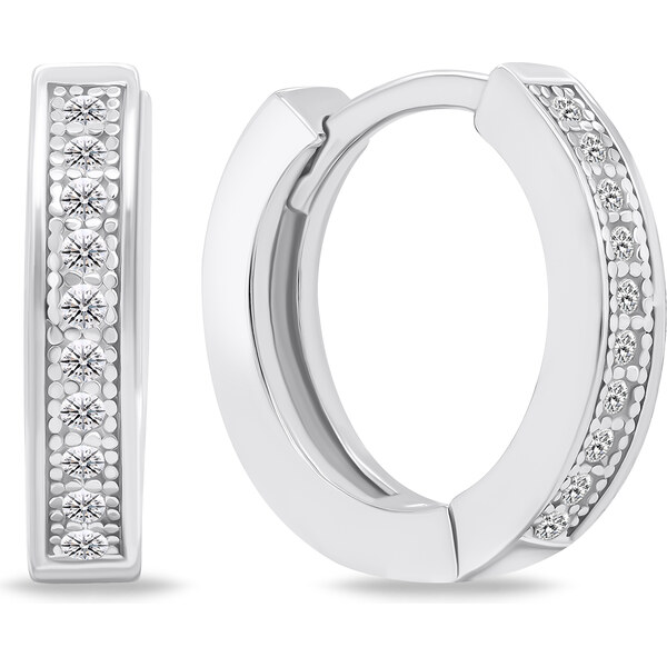 Brilio Silver Strieborné kruhové náušnice so zirkónmi EA668W 66596186