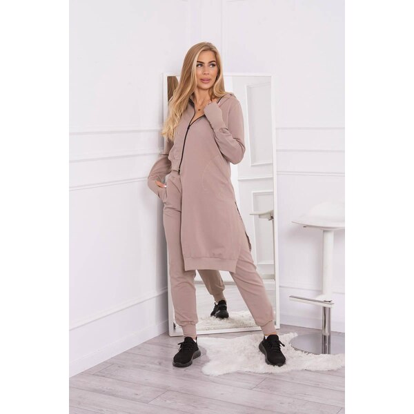 MladaModa Tepláková súprava s asymetrickou mikinou model 9365 tmavá 36430896