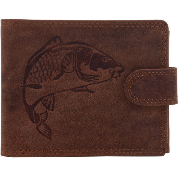 Pánska kožená peňaženka MERCUCIO svetlohnedá embos kapor vektor 60313100