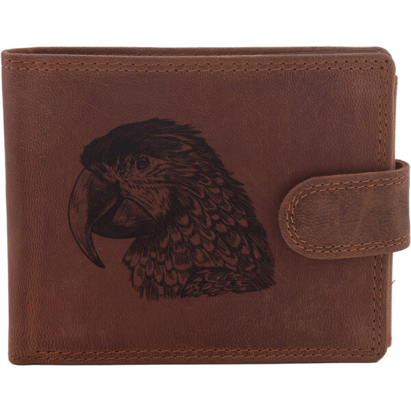 Pánska kožená peňaženka MERCUCIO svetlohnedá vzor 16 papagáj 2911906 36435866