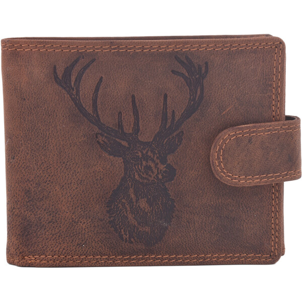Pánska kožená peňaženka MERCUCIO svetlohnedá embos jeleň 2911906 60313094